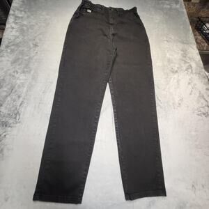 Lee Jeans Womens 10 Black Straight Relaxed Elastic Waist Stretch Denim Mom